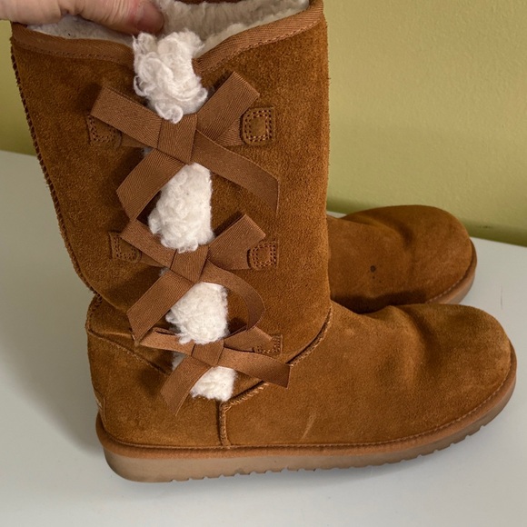 Koolaburra by UGG Brown Suede Faux Fur Lined Tall Boot Size 10 - Picture 1 of 12